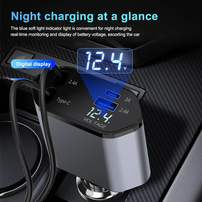 The ChargeSmart™ - 4-in-1 Retractable Car Charge